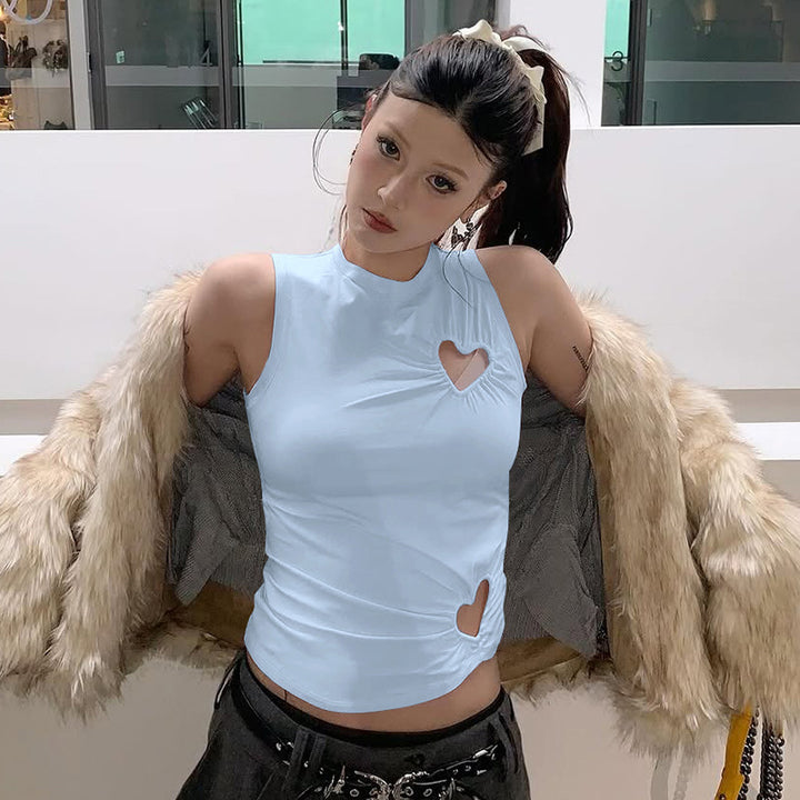 Damen modisches Trägershirt mit herzförmigem Cut-out und figurformendem Schnitt Echo Archiv