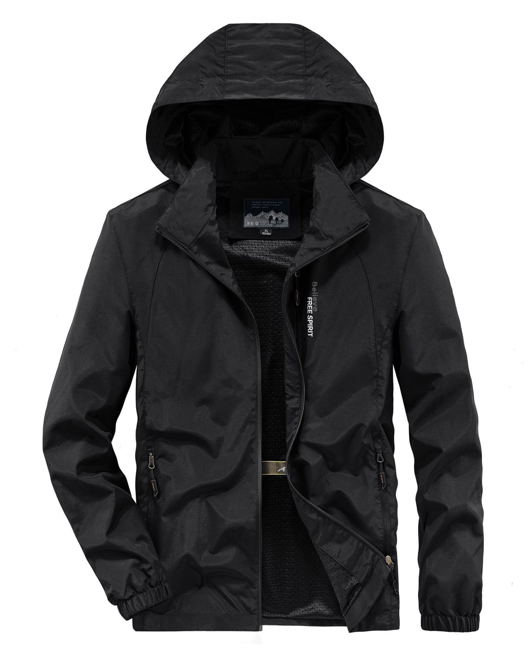 Herren Ultraleichte Atmungsaktive Kapuzenjacke mit perforiertem Mesh‑Futter und Reißverschlusstaschen Echo Archiv