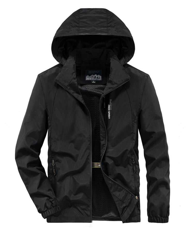 Herren Ultraleichte Atmungsaktive Kapuzenjacke mit perforiertem Mesh‑Futter und Reißverschlusstaschen Echo Archiv