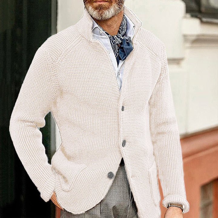 Herren Strickjacke mit Stehkragen und Strukturstrick Echo Archiv