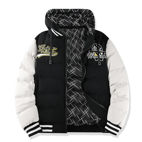 Herren Modische Steppjacke mit hohem Kragen und kontrastierenden Akzenten Echo Archiv