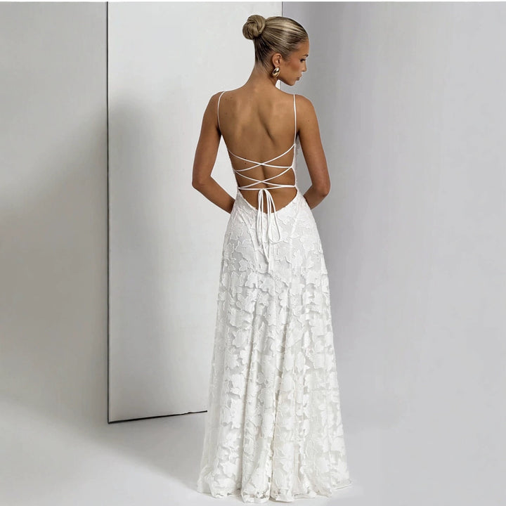 Damen Maxikleid mit floralen Spitzenapplikationen Echo Archiv