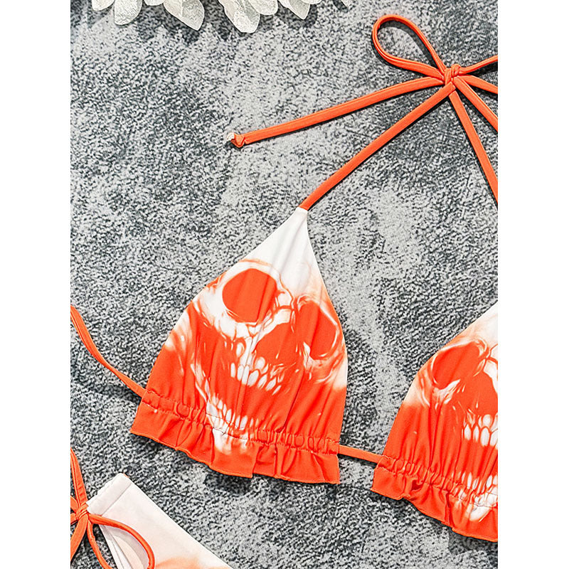 Damen Design-Bikini mit Skulls und Rüschendetails Echo Archiv