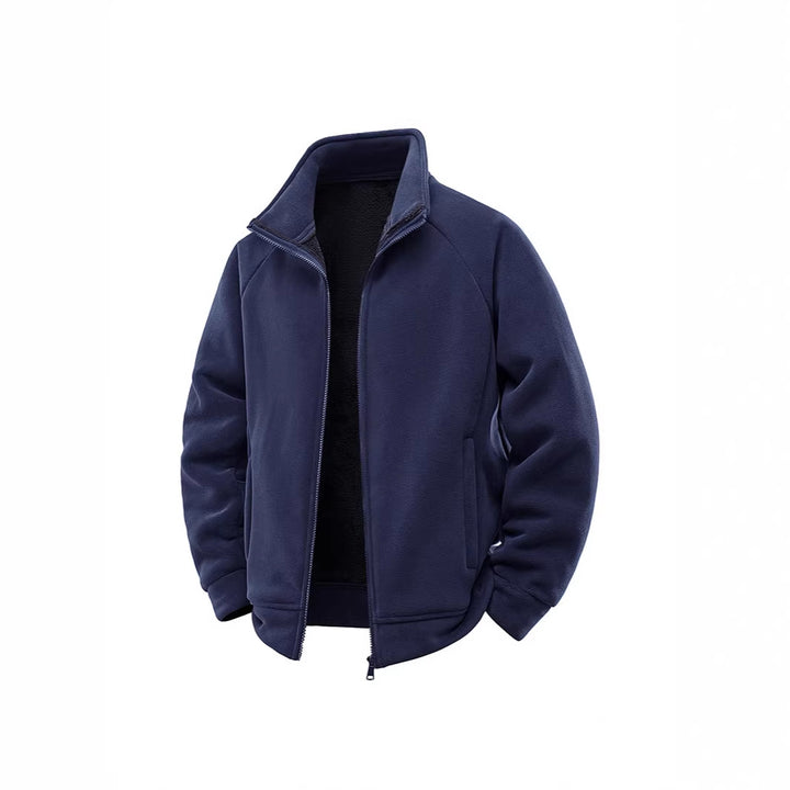 Herren Fleece-Thermojacke mit doppellagigem Teddy-Innenfutter und hohem Stehkragen Echo Archiv