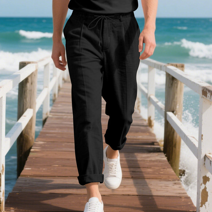 Herren luftige Sommer-Hose mit elastischem Bund und Seitentaschen Echoarchiv