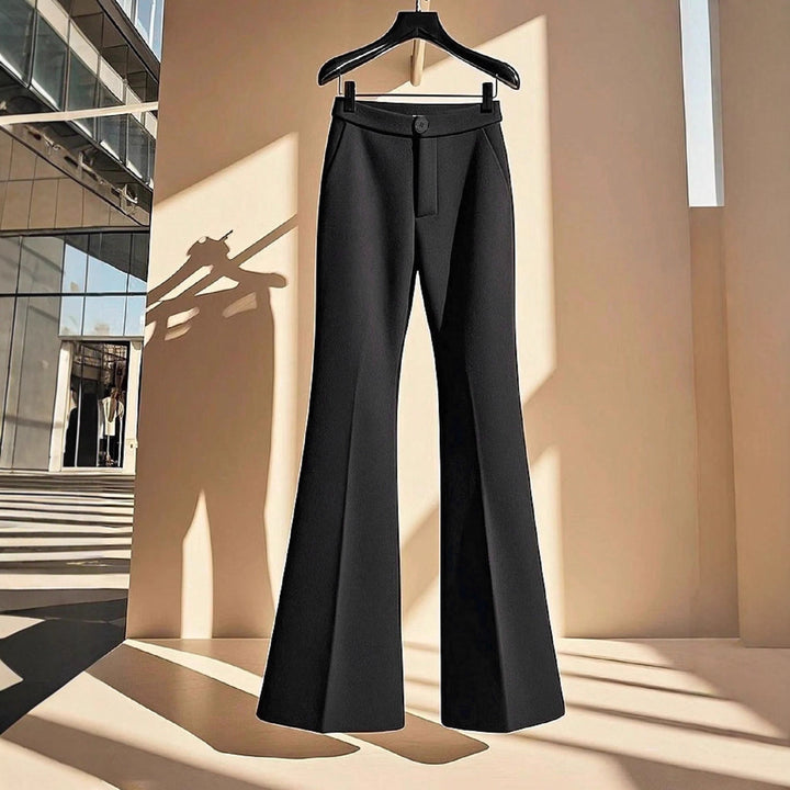 Damen elegante Flared-Hose mit hohem Bund und praktischen Eingrifftaschen Echo Archiv