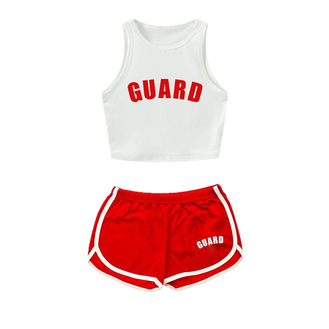 Damen Sportliches Zweiteiler Set mit cropped Tanktop und Shorts Echo Archiv
