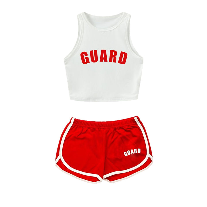 Damen Sportliches Zweiteiler Set mit cropped Tanktop und Shorts Echo Archiv