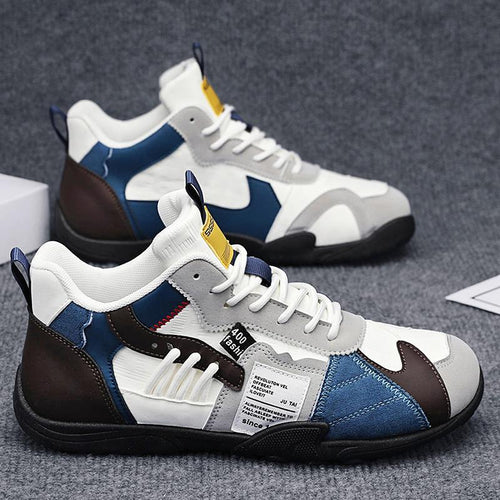 Herren mehrlagige Retro-City-Sneaker mit Wildleder- und Textilmix, gepolstertem Fersenkragen, atmungsaktiver Mesh-Zunge und griffiger Gummisohle – Norré