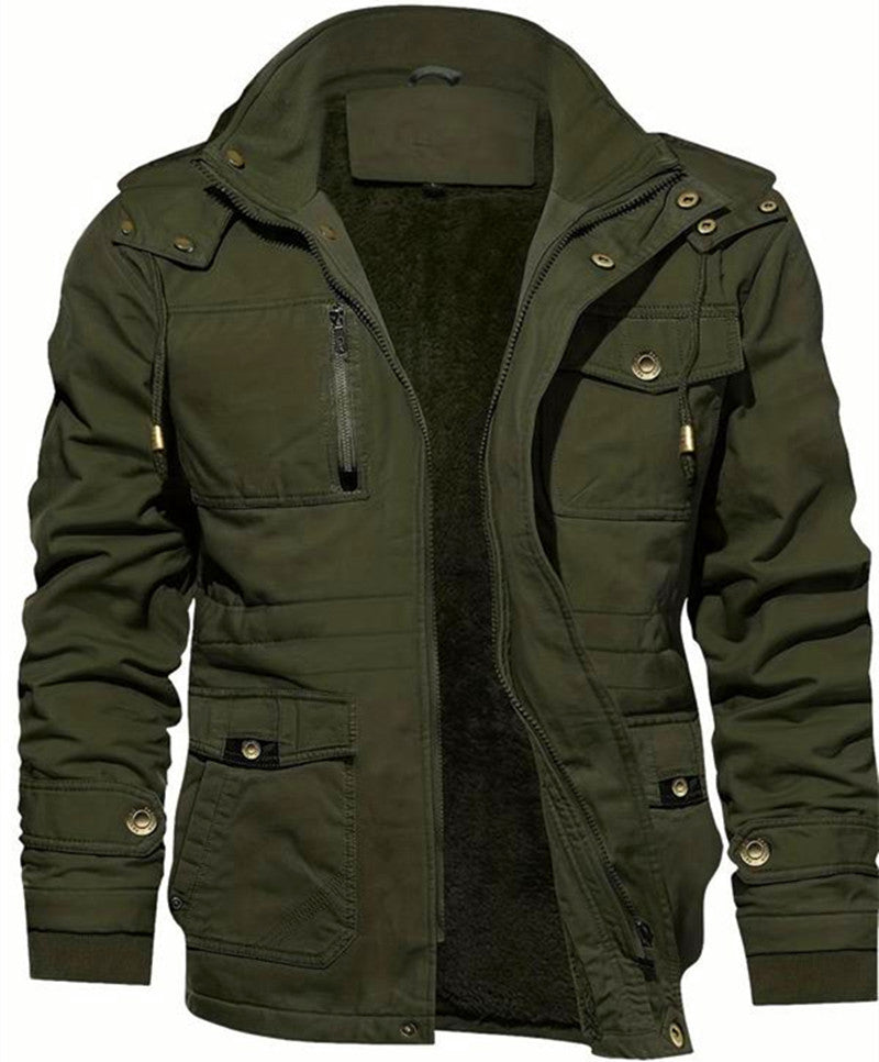 Herren Thermo-Feldjacke mit Teddyfutter, Kapuze und Mehrfachtaschen Echoarchiv