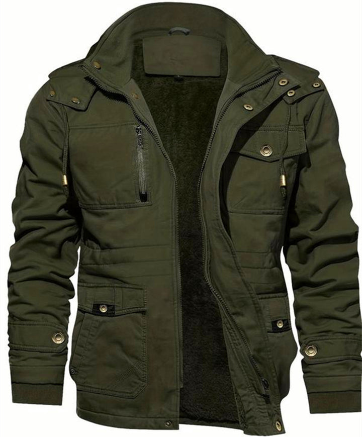 Herren Thermo-Feldjacke mit Teddyfutter, Kapuze und Mehrfachtaschen Echoarchiv