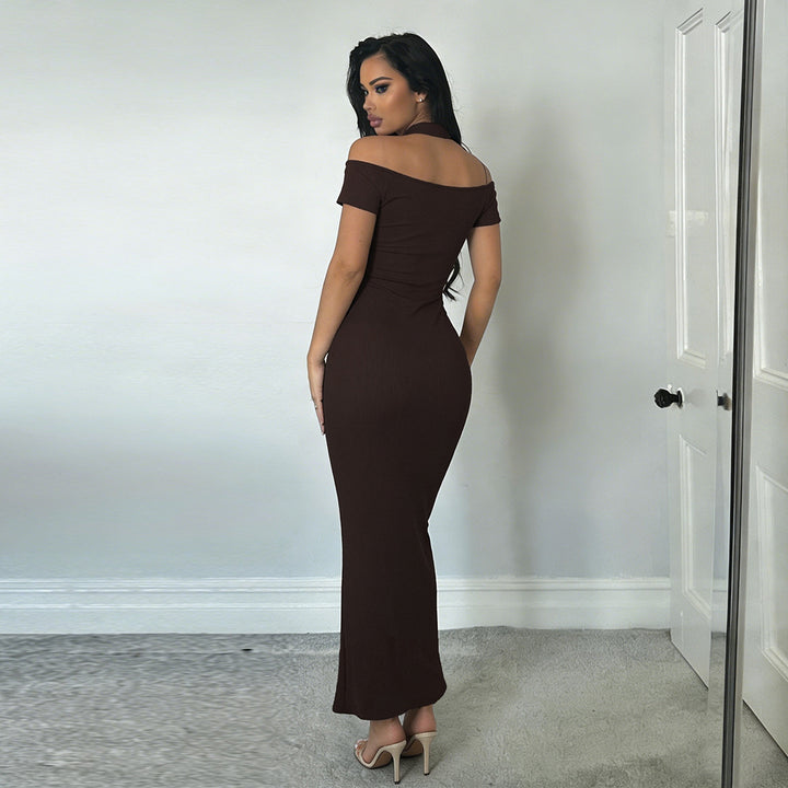 Damen Off-Shoulder Maxikleid mit elegantem Choker Echo Archiv