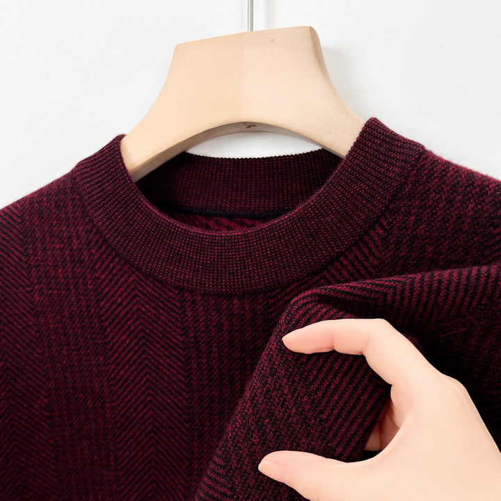 Herren eleganter Strickpullover mit strukturiertem Rautenmuster Echoarchiv