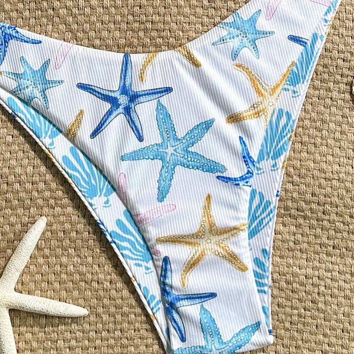 Damen Triangel-Bikini mit maritimem Sternenmuster und raffinierten Trägern Echo Archiv