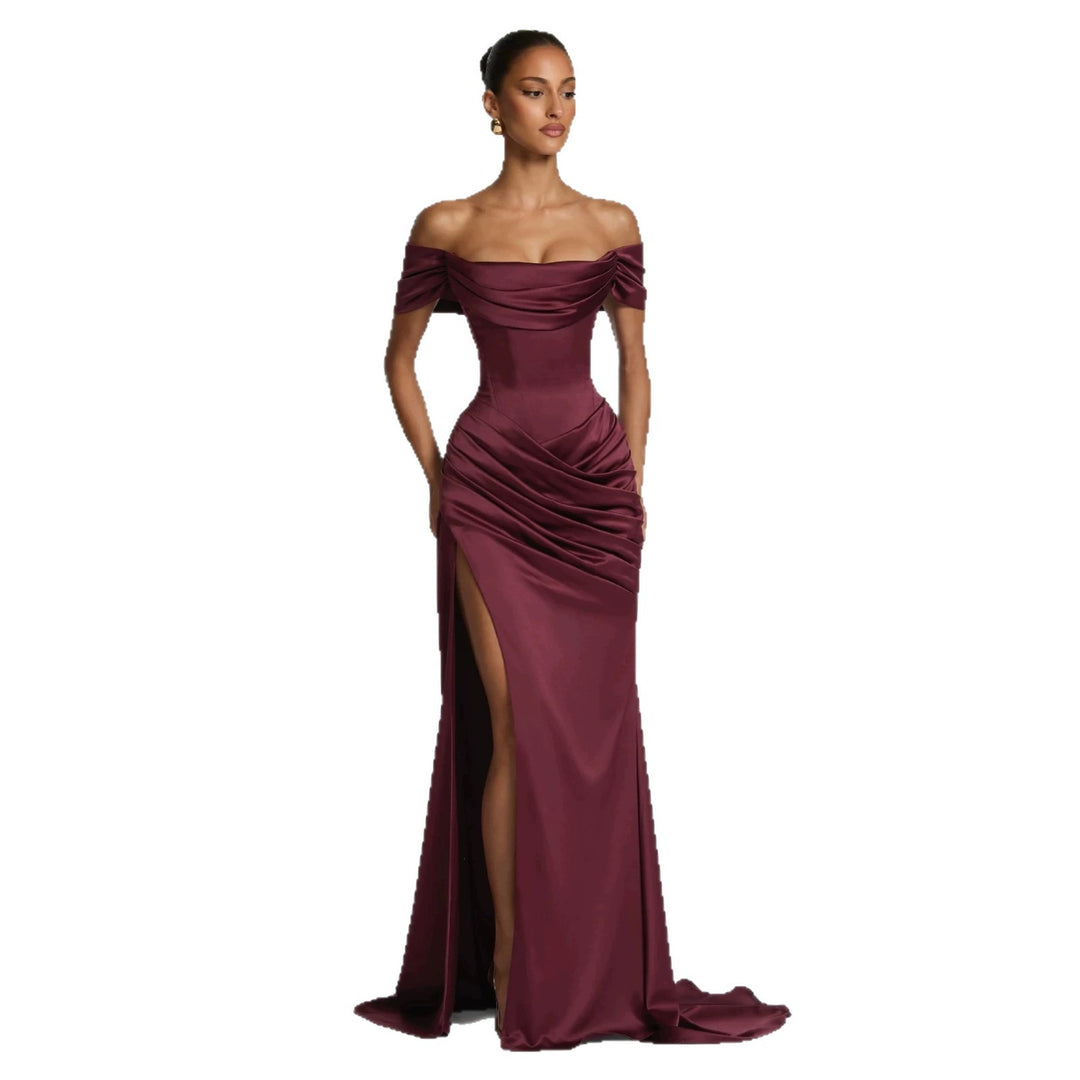 Damen Elegantes Off-Shoulder-Maxikleid mit seitlichem Schlitz Echo Archiv