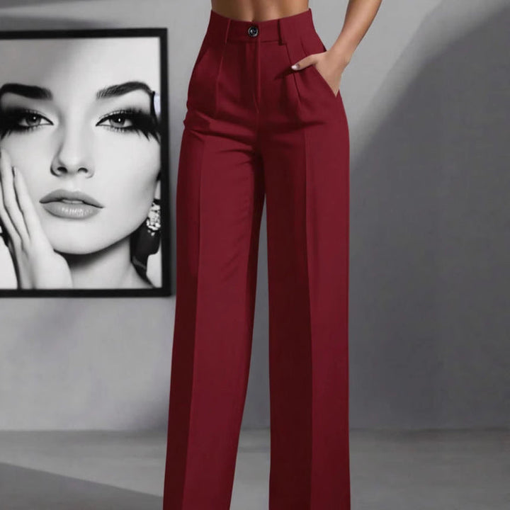 Damen elegante weite Bundfaltenhose Echoarchiv