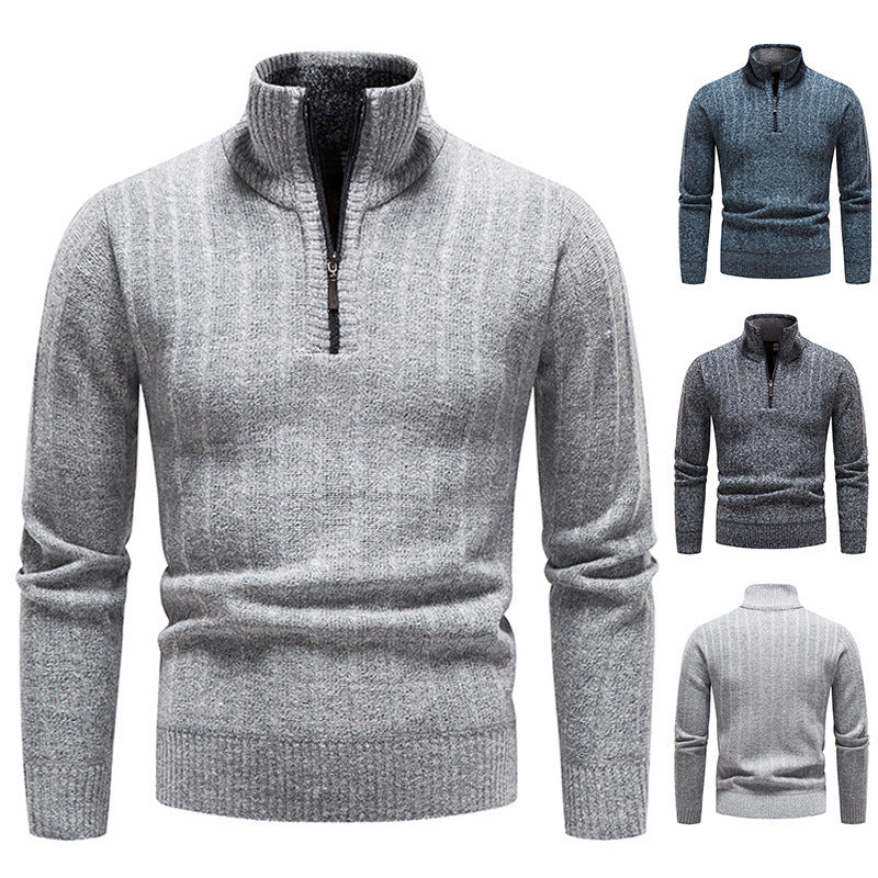Herren modischer Strickpullover mit hohem Kragen Echoarchiv