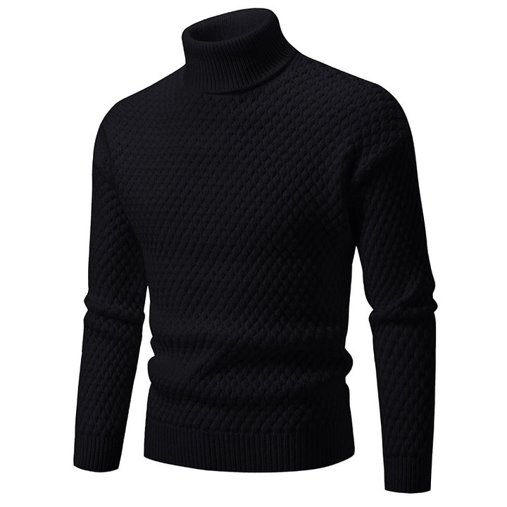 Herren modischer Rollkragenpullover mit strukturierter Oberfläche Echoarchiv