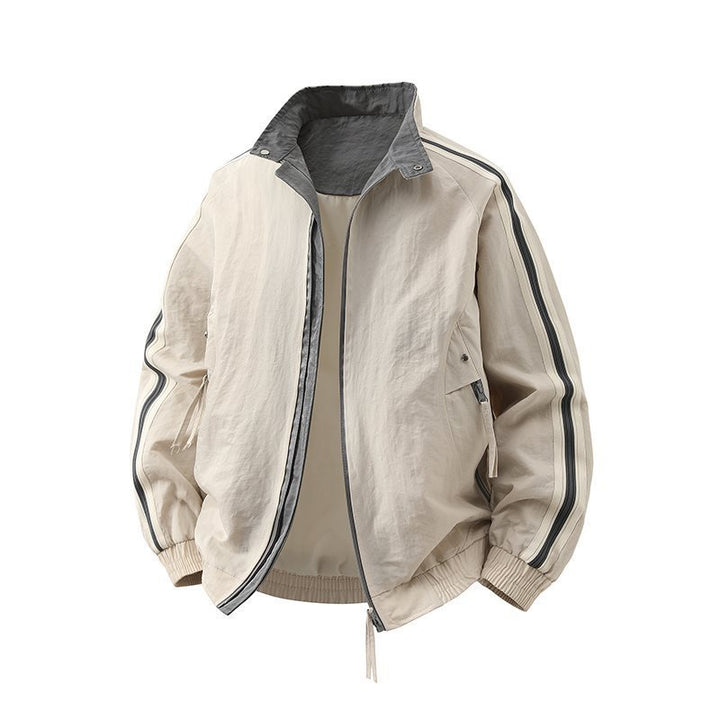 Herren Modische Sportjacke mit hohem Kragen und Kontraststreifen Echo Archiv