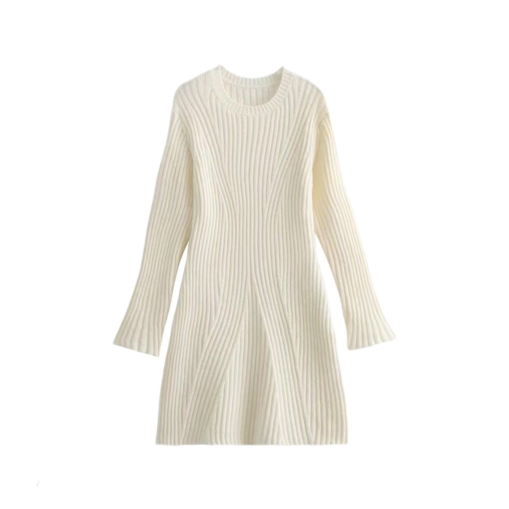 Damen Geripptes Feinstrick-Minikleid mit Glockenärmeln und taillierter Passform Echo Archiv