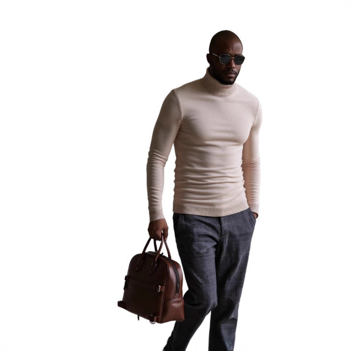Herren rollkragen pullover mit feiner Struktur Echoarchiv