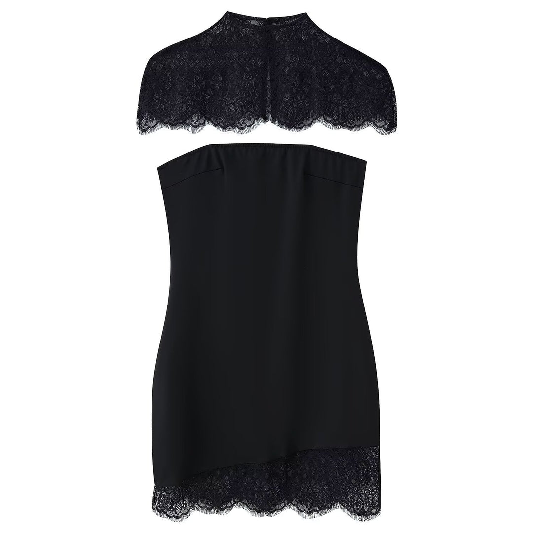 Damen Spitzen-Hängerchenkleid mit elegantem Rückenausschnitt und charmantem Saum Echo Archiv