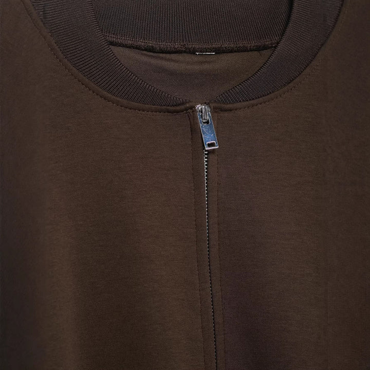 Damen Cropped-Boxy-Bomberjacke mit Zwei-Wege-Reißverschluss und elastischem Bund Echoarchiv