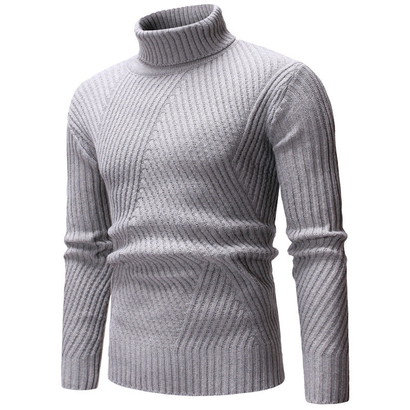 Herren Modischer Rollkragenpullover mit strukturiertem Design Echoarchiv