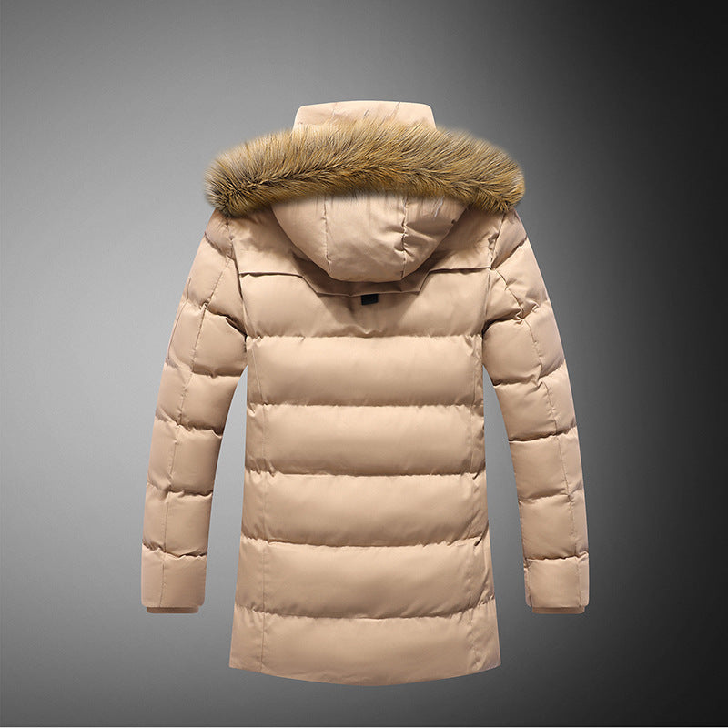 Herren gesteppte Winterjacke mit abnehmbarem Kunstfellkragen und praktischen Taschen Echoarchiv