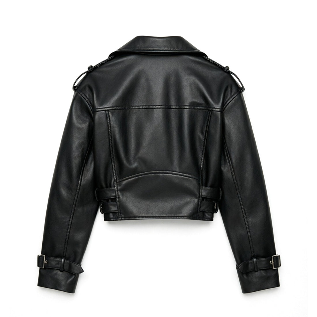 Damen Modische Bikerjacke mit Taillengürtel – Célinea