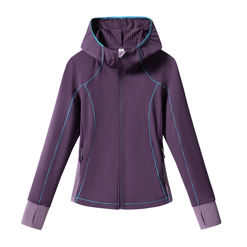 Damen Leichte Softshell-Kapuzenjacke mit ergonomischen Kontrastnähten und Daumenloch Echoarchiv