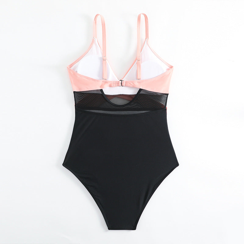 Damen Sportlicher Einteiler Badeanzug mit gekreuztem Design Echo Archiv