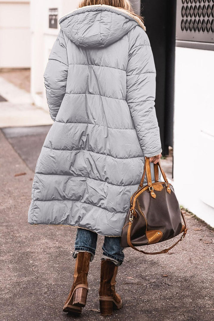 Damen lange, gefütterte Winterjacke mit Fleece-Futter Echoarchiv