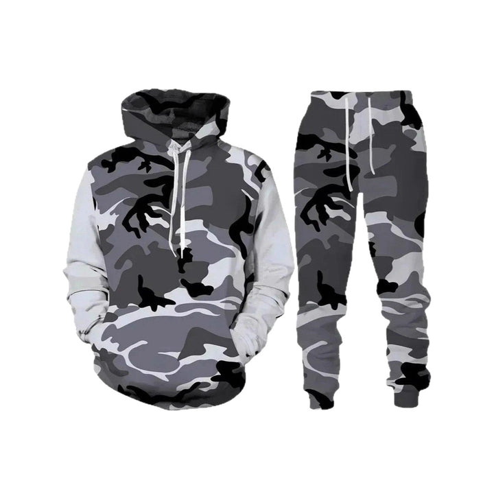 Herren Stylisches Kapuzensweatshirt und Jogginghose Set Echoarchiv