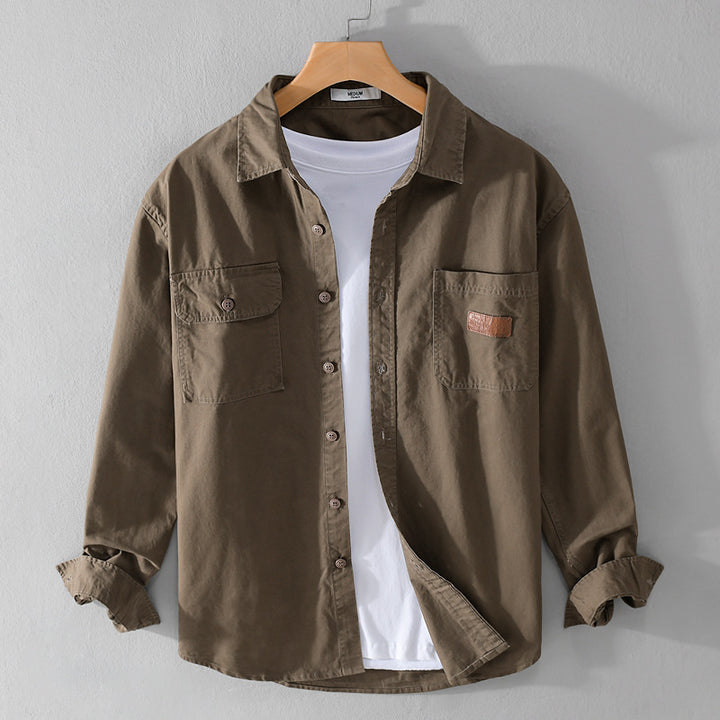 Herren Overshirt-Hemdjacke im Utility-Stil mit Brusttaschen Echoarchiv