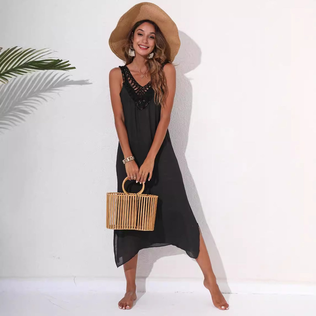 Damen Luftiges Strandkleid mit gehäkeltem Dekolleté Echo Archiv