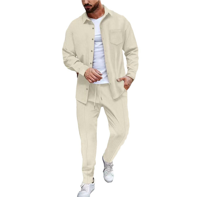Herren lässiges Freizeithemd und Hose Set Echoarchiv