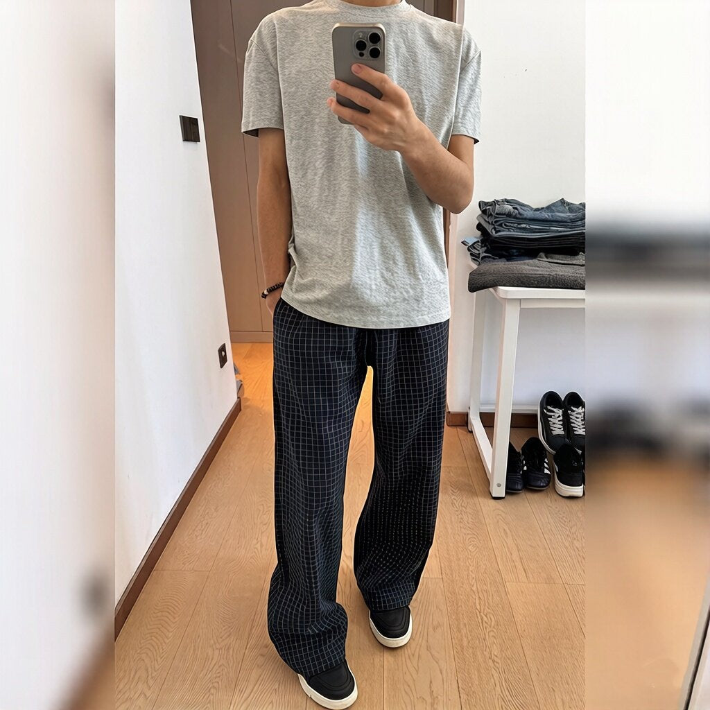 Herren Lässige Check-Hose Echoarchiv