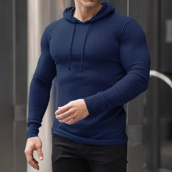 Herren stylischer Kapuzenpullover mit Rippenstruktur und modischem Schnitt Echoarchiv