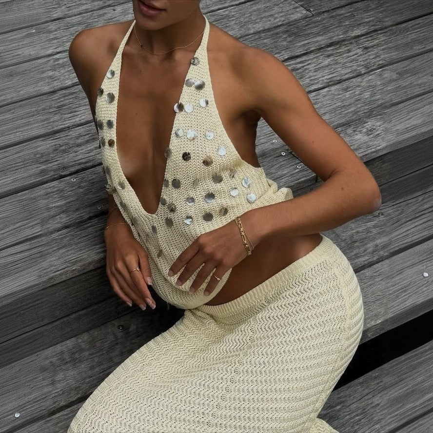 Damen Stricktop mit funkelneden Details Echo Archiv