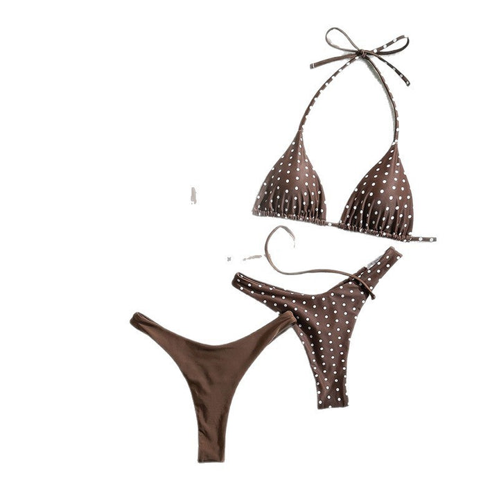Damen Triangel-Bikini-Set mit modischem Punkte-Design und verstellbaren Bändern Echo Archiv