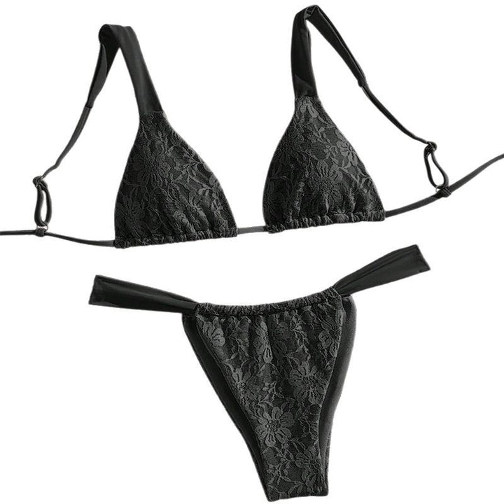 Damen Triangel-Bikini mit floralem Spandex-Muster und verstellbaren Trägern Echo Archiv