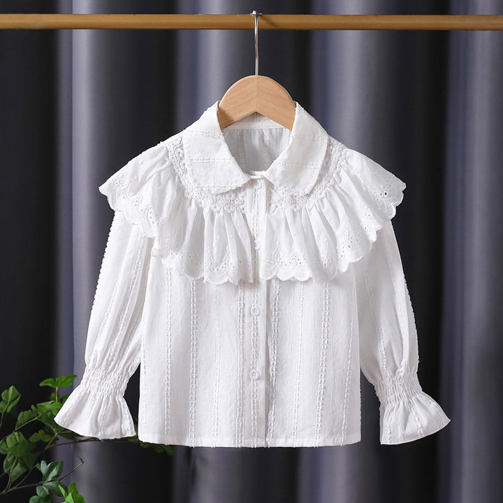 Damen verspielte Bluse mit voluminösem Kragen Echo Archiv