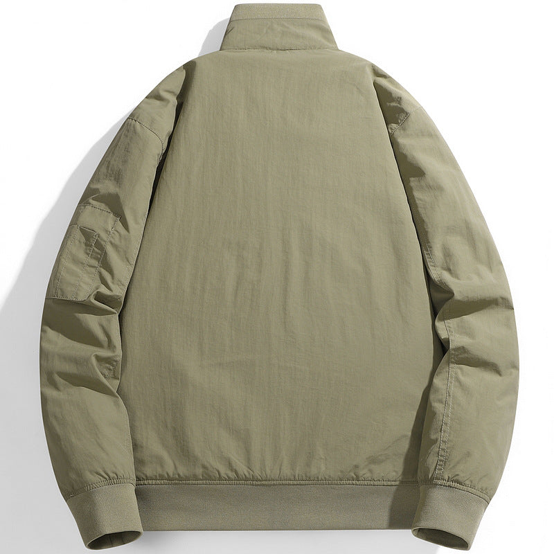 Herren Utility-Fliegerjacke mit Teddyfutter, Stehkragen und Ärmel-Tasche Echo Archiv