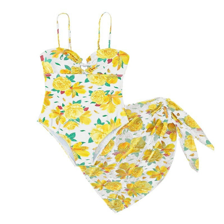 Damen Bademode mit floralem Design und elegantem Wickelrock Echo Archiv
