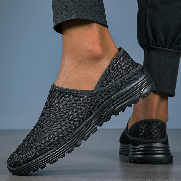 Damen nan luftige Schlupfsneaker mit Honigwaben-Strickoberteil und gedämpfter Komfortsohle Echo Archiv
