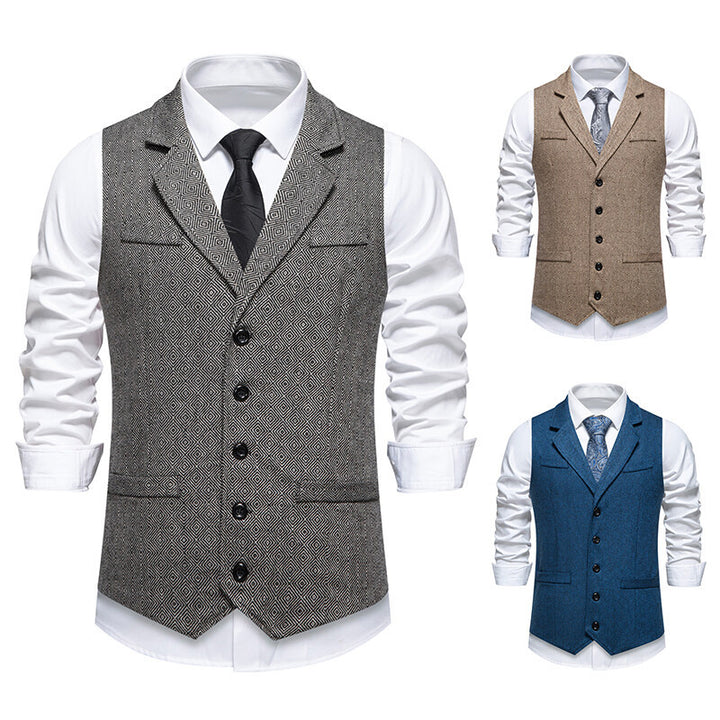 Herren Elegante Anzugweste im zeitgenössischen Design mit feinem Strukturmuster Echoarchiv