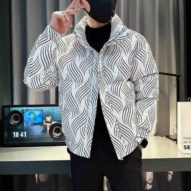 Herren Modische Steppjacke mit Wellenmuster Echo Archiv