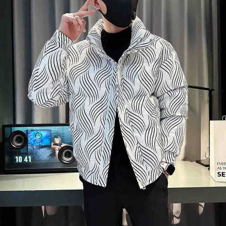 Herren Modische Steppjacke mit Wellenmuster Echo Archiv