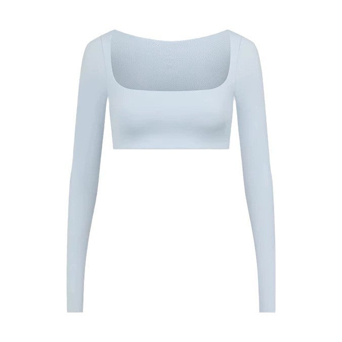 Damen Sportliches Langarm Crop-Top Echo Archiv